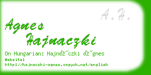 agnes hajnaczki business card